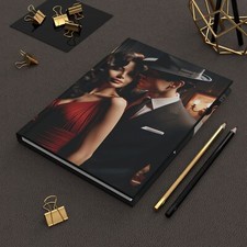 Elegant Romance Hardcover Journal, Stylish Notebook, Gift for Writers, Retro