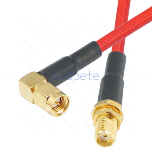 RG402 rot FEP SMA Stecker rechter Winkel 90 Grad auf Buchse gerades Kabel - Bild 1 von 8