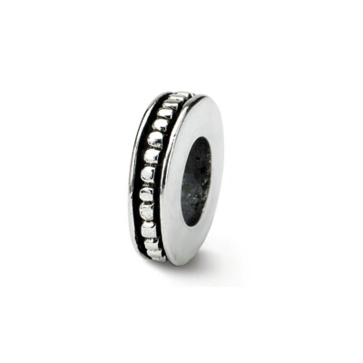 Notched Spacer Bead .925 Sterling Silver Antique Finish Reflection Beads