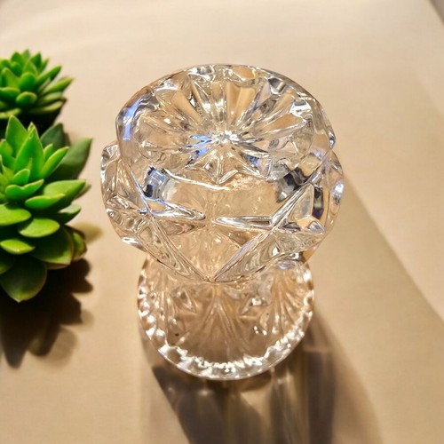 Vintage Cut Crystal Glass Clear mBud Vase Toothpick Holder (PI1) - Picture 3 of 6