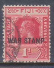 (F263-91) 1935 Fiji 1d red KGV war stamp (CP)