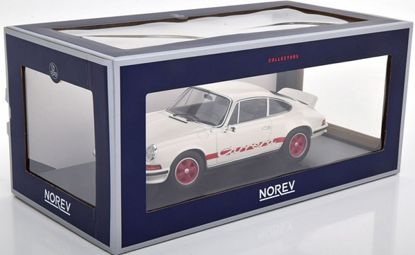Porsche 911 Carrera RS 2.7 1973 Sportwagen 1:18 Weiß Rot Metall Norev 187639-image