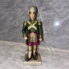 Porzellan handbemalte Vintage Figur eines schwarzen Uhrenbüros