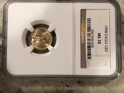 1998 EAGLE G$5 MS 70 1/10 5 DOLLAR GOLD COIN