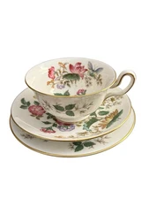 Wedgewood Charnwood Floral 6" Dessert Plate, Cup and Saucer Tea Set Trio England