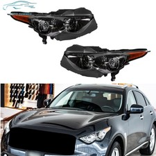 Black Pair For 2009-2017 Infiniti Fx35 Fx50 Qx70 Hid Headlight Wo Sport Pkgafs