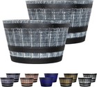 SG Traders Half Barrel Planter Large Indoor Outdoor Plant Pot Drainage Pack 2