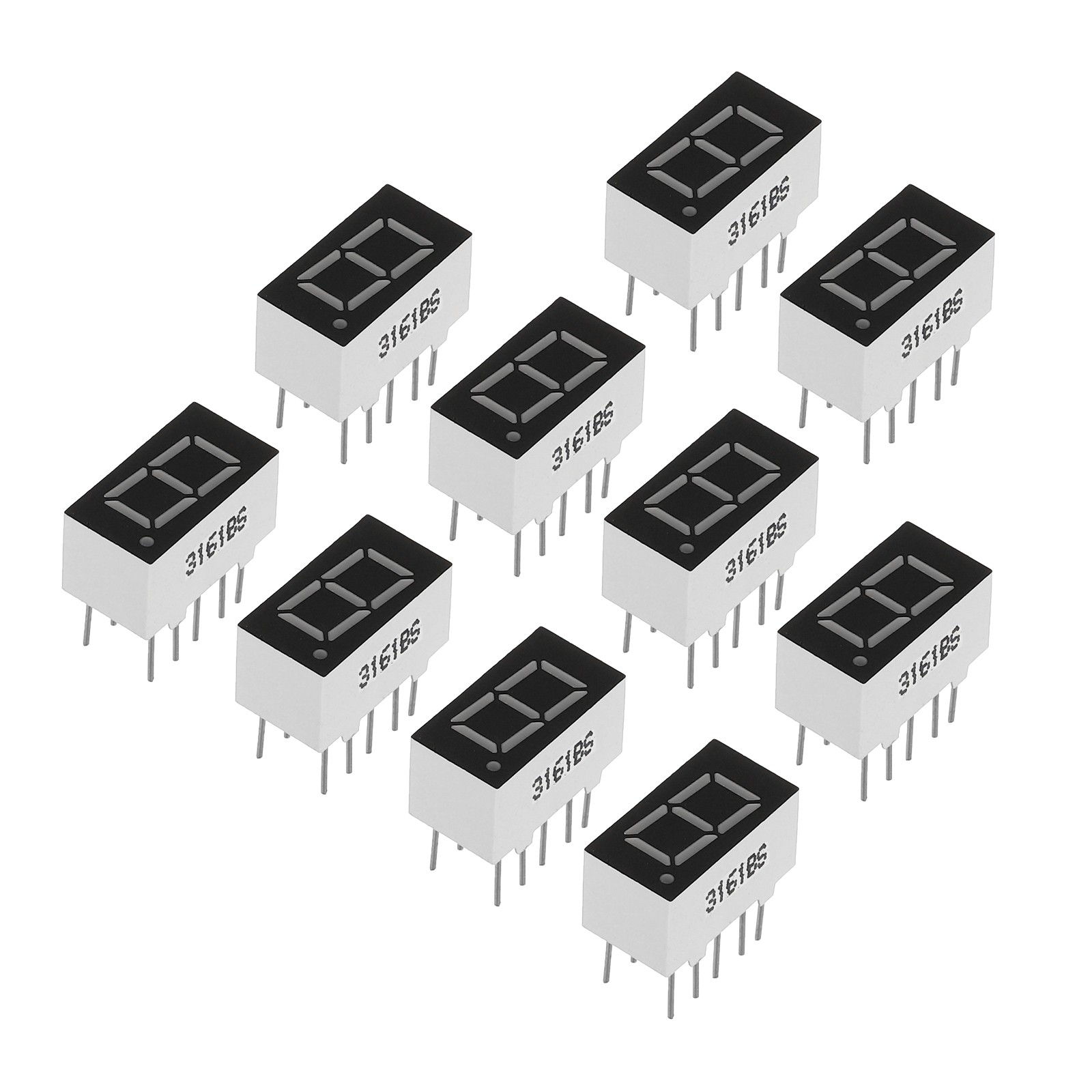 10Pcs Common Anode 7Segment 10Pin 1Bit 2.1V 0.36" LED Display Red