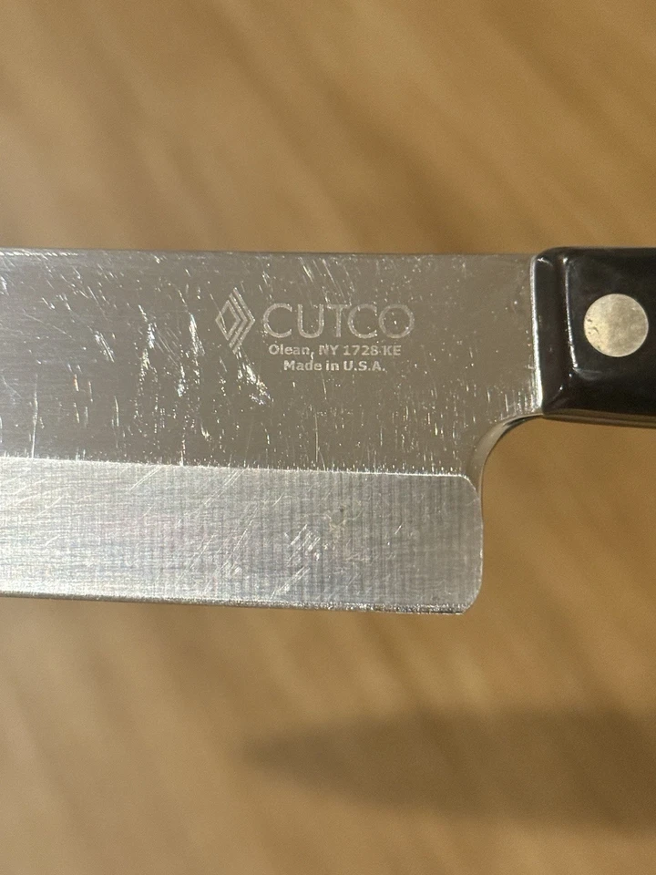 Нож шеф-повара CUTCO Petite No1728 KB 7 5/8 дюйма классическая темно-коричневая ручка США - Изображение 2 из 4