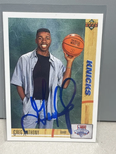 1991-92 Upper Deck Greg Anthony Rookie Auto Signed Autograph UNLV Rebels Knicks