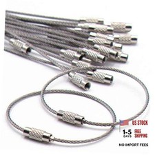 20pcs Stainless Steel Wire Keychains Aircraft Cable Cable Key Ring for 20 Pcs