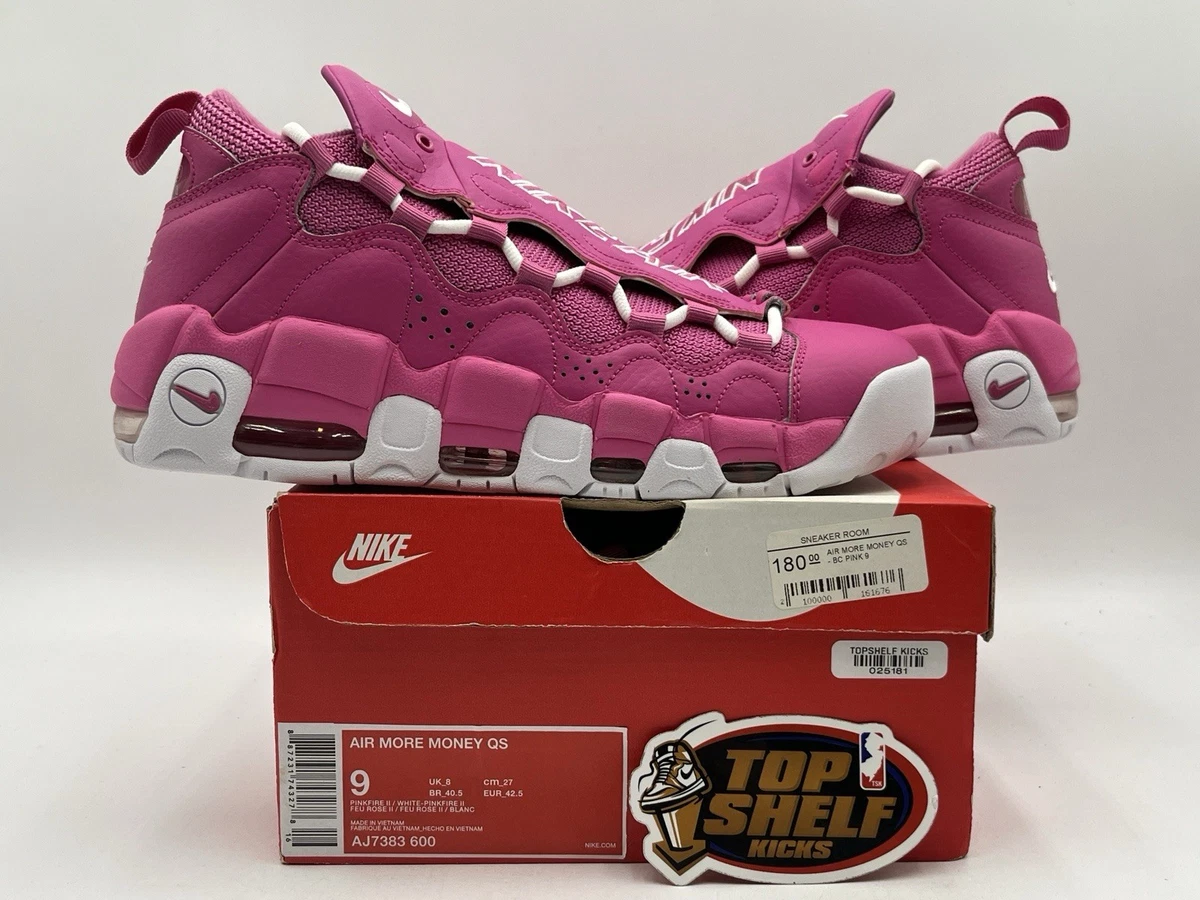 Nike Air More Money Sneaker Room BCA Pink AJ7383 600 SZ 10 Nike Sneaker Room x Air More Money QS Breast Cancer  main image 2