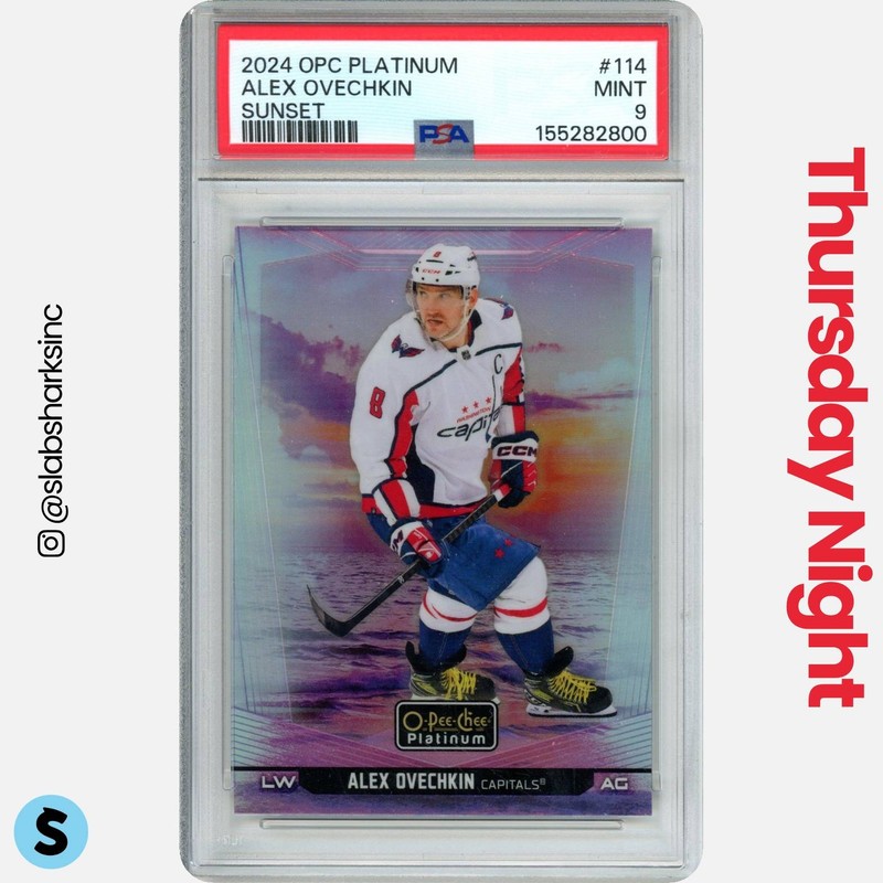 2024 O-PEE-CHEE PLATINUM #114 ALEX OVECHKIN SUNSET PSA 9