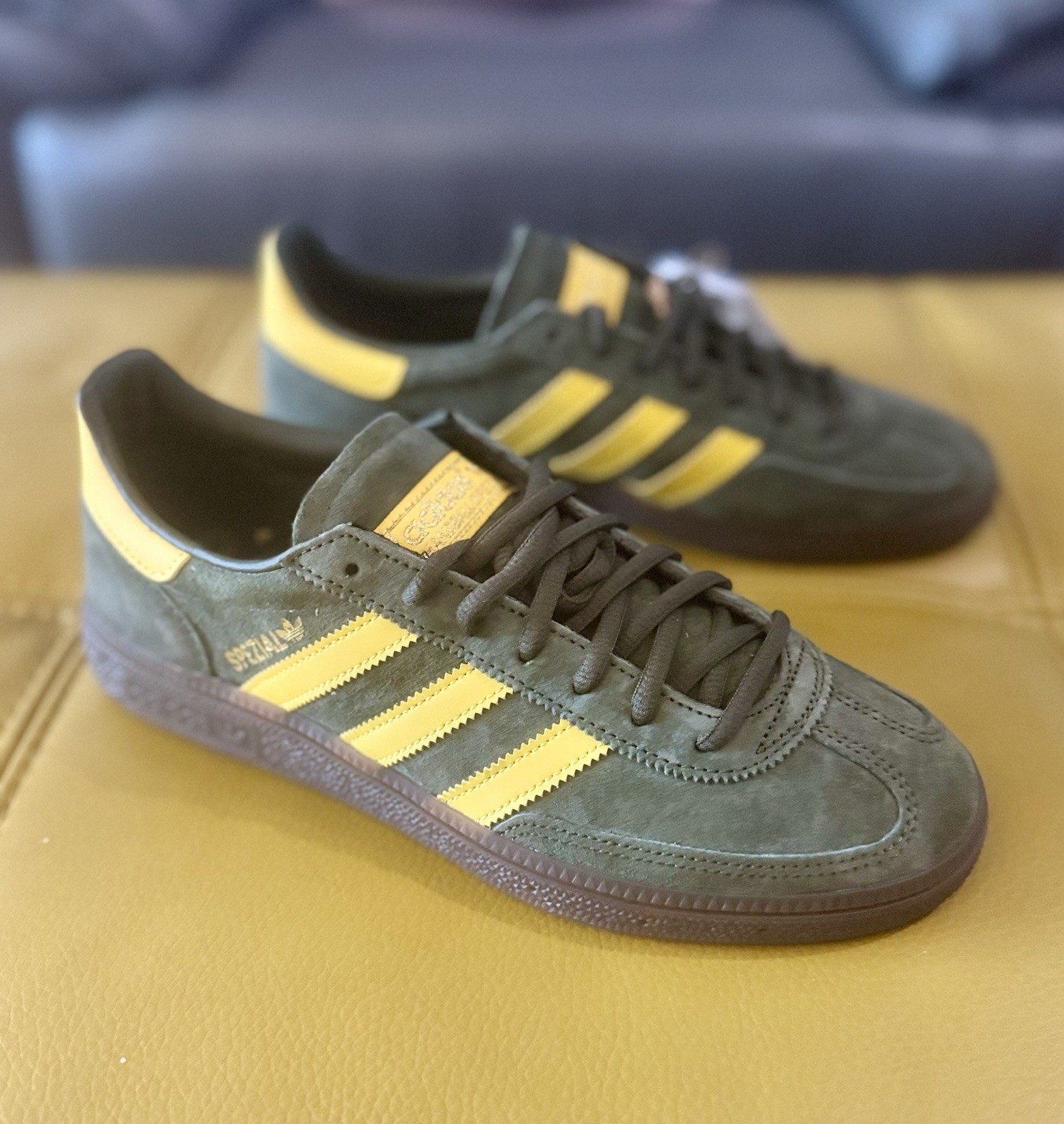 🔥adidas Originals Handball Spezial Trainers Night Cargo Yellow UK 8 Rare🔥 image 7