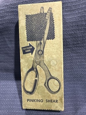 Vintage 7.75'' Cal-Tep Pinking Shear Mfg USA by WLW Grinding Chicago Original Box