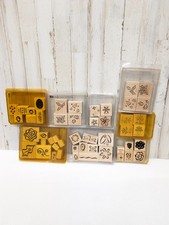 vtg Stampin Up 49 piece lot of floral animal geometric rubber ink stamps