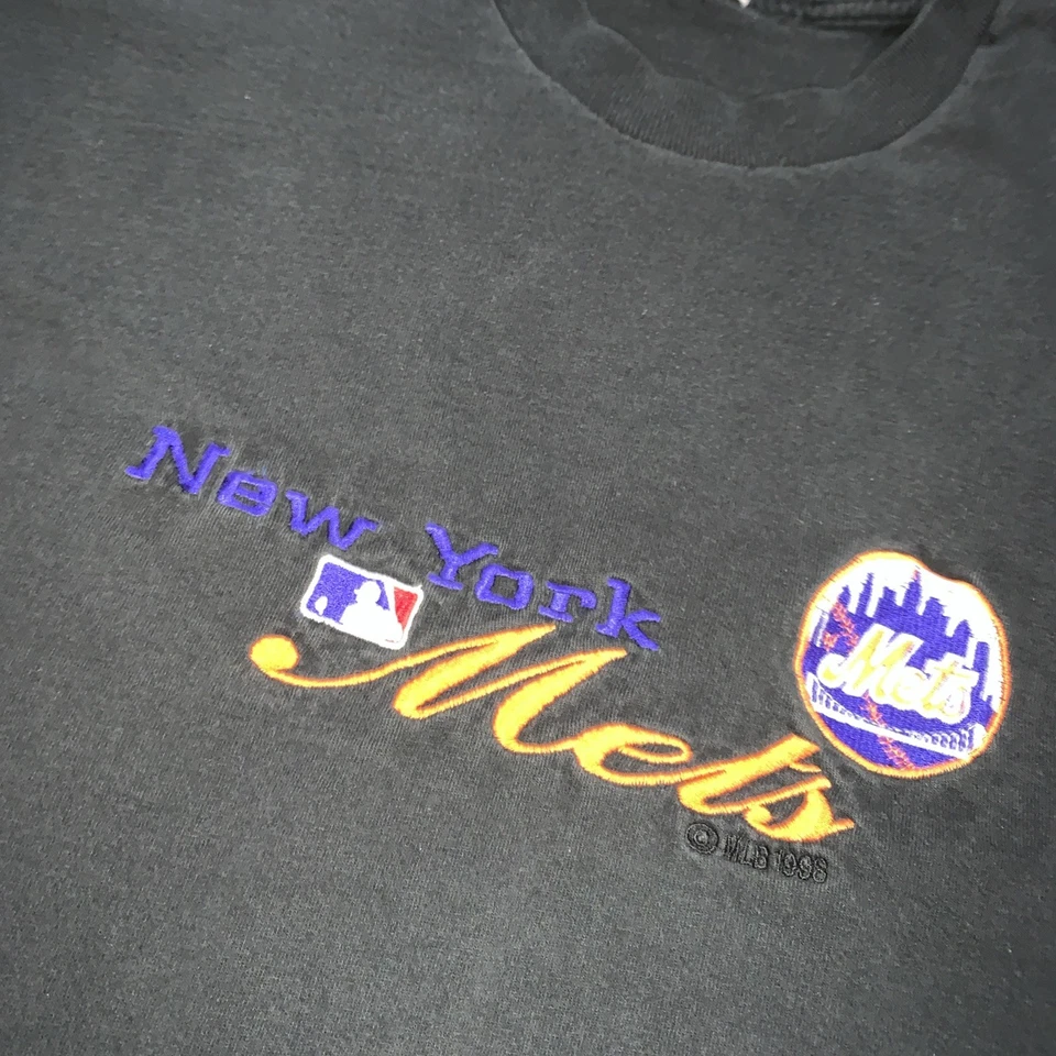 复古 90 年代 1998 年纽约大都会队职业球员 MLB 图形 T 恤 XL 刺绣 — 第 2/4 张图片