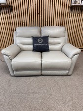 La-Z-Boy Anderson 2 Seater Sofa Power Recliner, Leather, Mezzo Ice White  