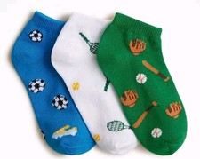 New Crewcuts Boys Large K3-k5 3 Pack Sports Socks Soccer Baseball Tennis