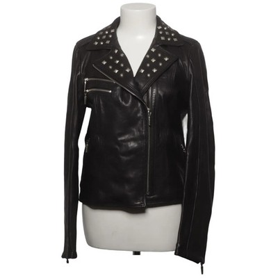Airfield, Bikerjacke, Damen, Größe: 38, Schwarz, Leder/Polyester, Einfarbig #YY8