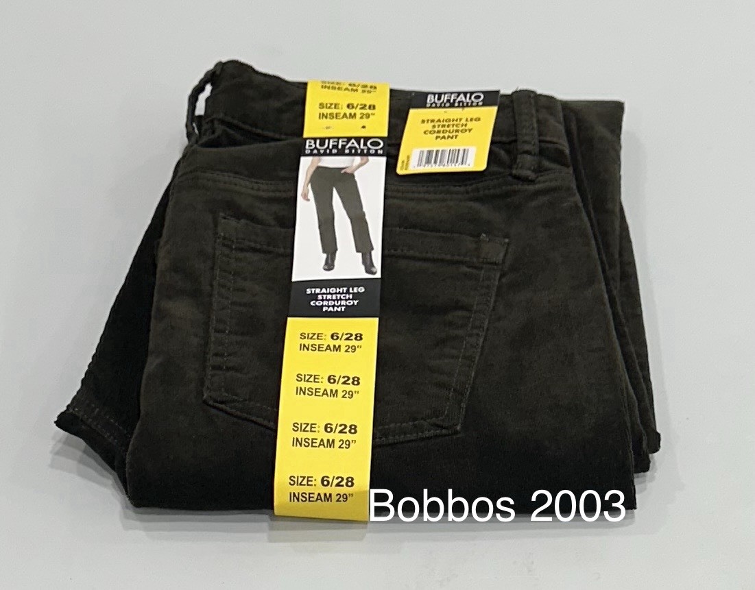 Buffalo David Bitton Women's Stretch Straight Leg Corduroy Pants, Rosemary, 6/28