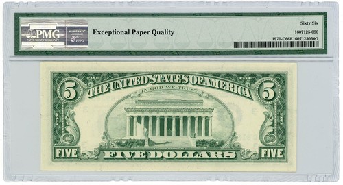 Fr. 1970-C $5 1969A Federal Reserve Note Philadelphia 66 EPQ PMG DC-1964 - Picture 2 of 3