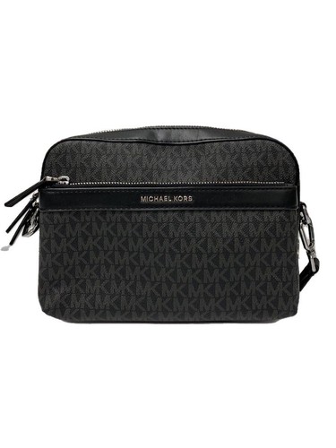 MICHAEL KORS SHOULDER BAG UTILITY CROSSBODY PVC Black TOTAL PATTERN Used