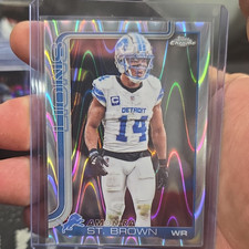 Topps 2025 Chrome Parallel Amon-Ra St. Brown Detroit Lions #98
