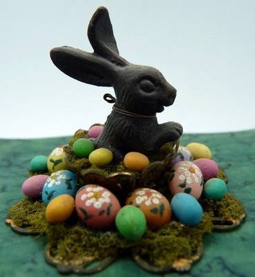 Artist Made Easter Chocolate Bunny CENTERPIECE 1:12 Dollhouse Miniature Food