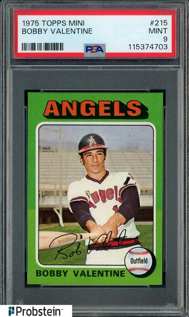 1975 Topps Mini #215 Bobby Valentine Angels PSA 9 MINT