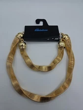 Rainbow Gold Tone Chunky Coiled Double Layer Statement Choker Necklace...