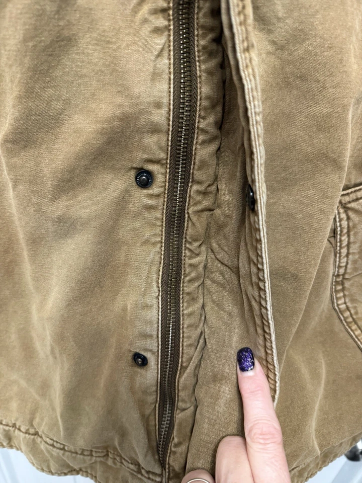 Chaqueta Levi's Para Hombre Grande Forrada Sherpa Marrón Militar Camionero Tareas Abrigo Occidental Foto 3 de 4