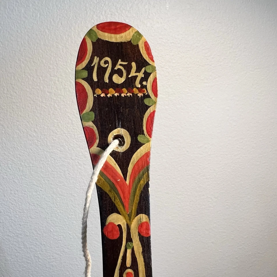 Swedish Shoe Horn 1954 Vintage Hand Carved Wooden Hand Painted - Image 3 of 4