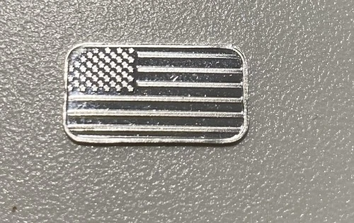 1 Gram .999 Fine Silver Pan Silver Fractional American Flag USA Flag