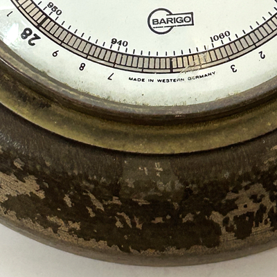 Vintage Barigo Barometer Wood &Brass Wall Weather Station Made in