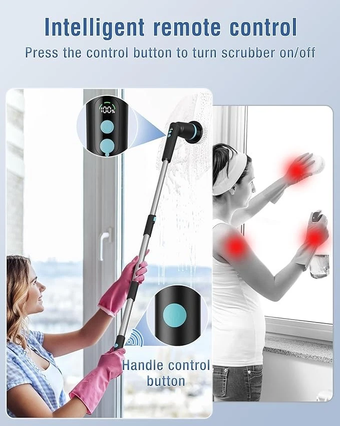 Kimeetol Spazzola elettrica rotante, con comando  spazzola per la pulizia - Immagine 2 di 4