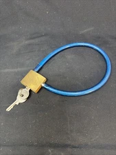 Curtis Brass Bicycle Lock With Steel Cable and  Keys, Perfect Working Condition