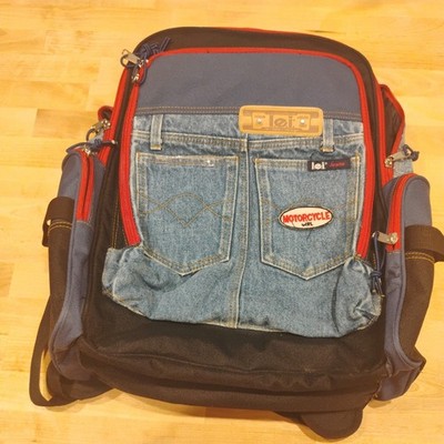 Vintage 90s  L.E.I. Y2K‎ LEI Large Denim Blue Jean embroidered backpack Vintage 90s 1990s L.E.I. Y2K LEI Large Denim Blue Jean  main image 3
