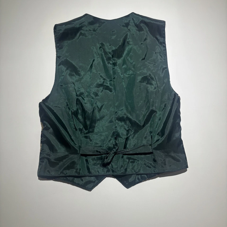 VTG Norton McNaughton Brocade Vest Womens 8 Black Gold Paisley Velvet USA - Image 4 of 4