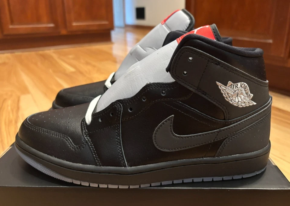 Nike Air Jordan 1 Mid SE Negro Blanco Gris Lobo HV5177 010 Para hombres Talla 8.5 Foto 3 de 4