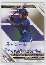 2022 Upper Deck Goodwin Champions Inscriptions 1/50 Armando Cruz #A-AC Auto 7ov