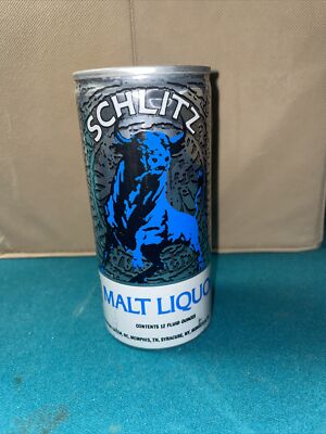 1971 SCHLITZ MALT LIQUOR - Gray Enamel - 12 oz PULL TAB BEER CAN