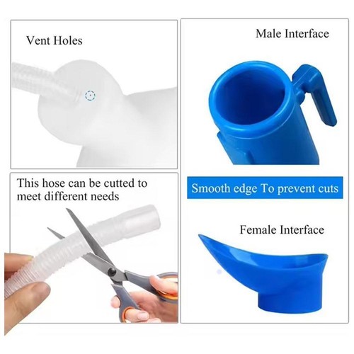 Urinal with Hose Bedpan Male~Urinal Urine Bottle Sealable with I1E7 - Zdjęcie 9 z 10