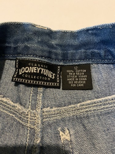 Vintage Looney Tunes Tweety Bird Denim Shorts Girls Size 12 - Picture 5 of 8