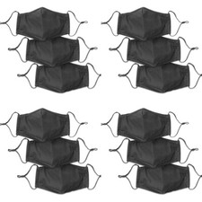 12-Pack Black Face Mask Reusable Washable Cover Masks Cloth Men Women
