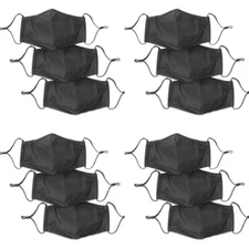 12-Pack Black Face Mask Reusable Washable Cover Masks Cloth Men Women