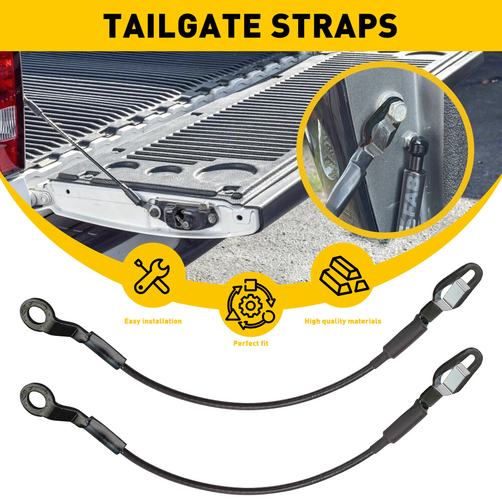 Pair Tailgate Tail Gate Rear Support Cable Strap For 99-06 