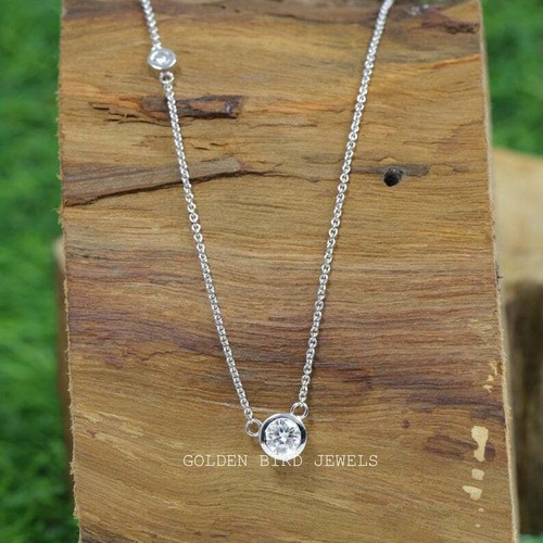 Near Colorless Moissanite Bezel Set 