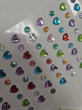 CraftbuddyUS 96pcs MIXED HEART/FLOWER Self Adhesive Rhinestone Gems,  Craft
