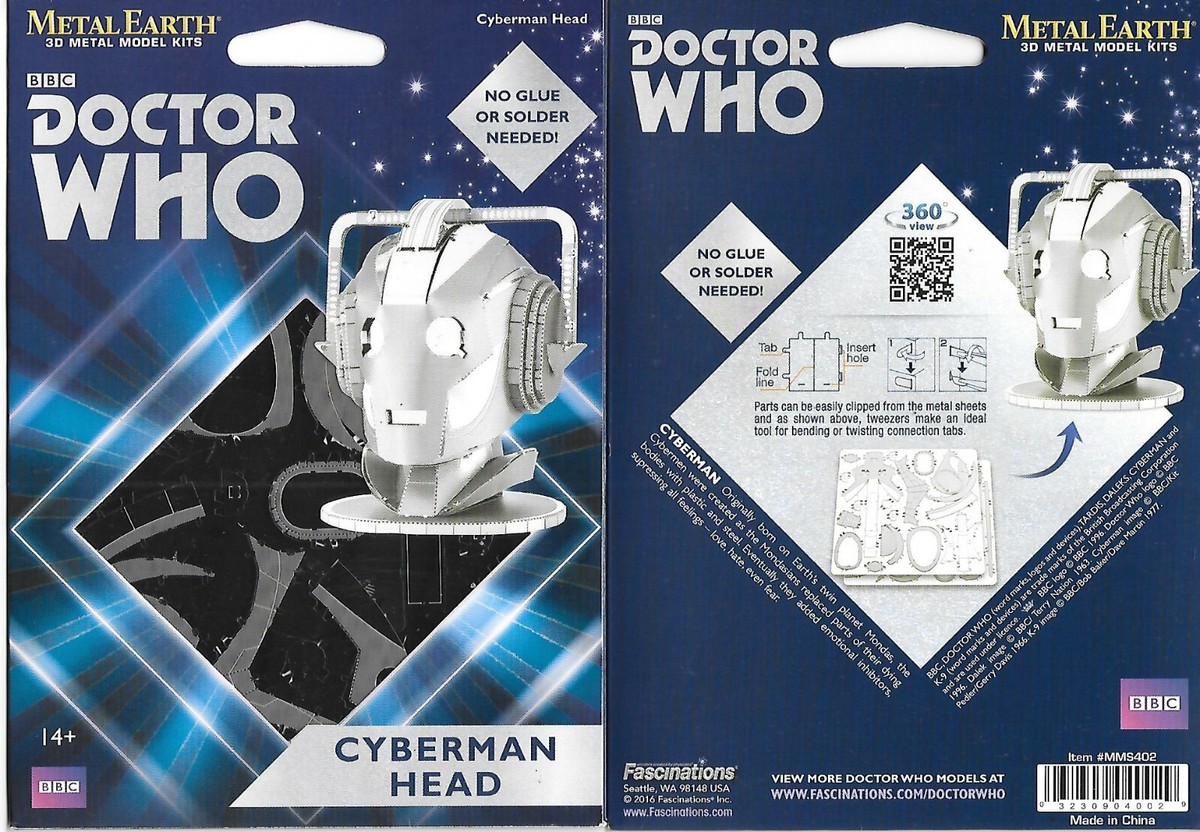 Doctor Who TV Series Cyberman Head Metal Earth Steel Model Kit - Main Image